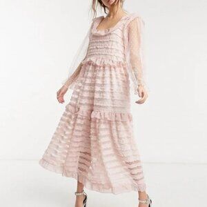 Sister Jane Square Neck Ruffle Maxi Dress